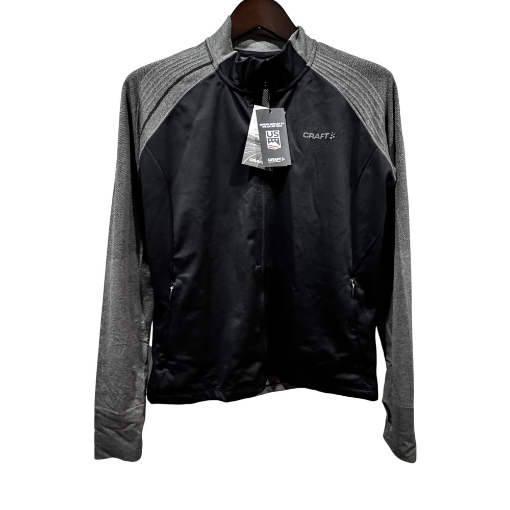 Craft Urban Run Fuseknit Jacket Womens XL Black Grey New Wind Protective
